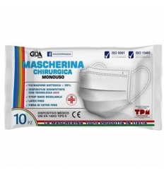 GDA Mascherina Chirurgica 10 pezzi azzurra